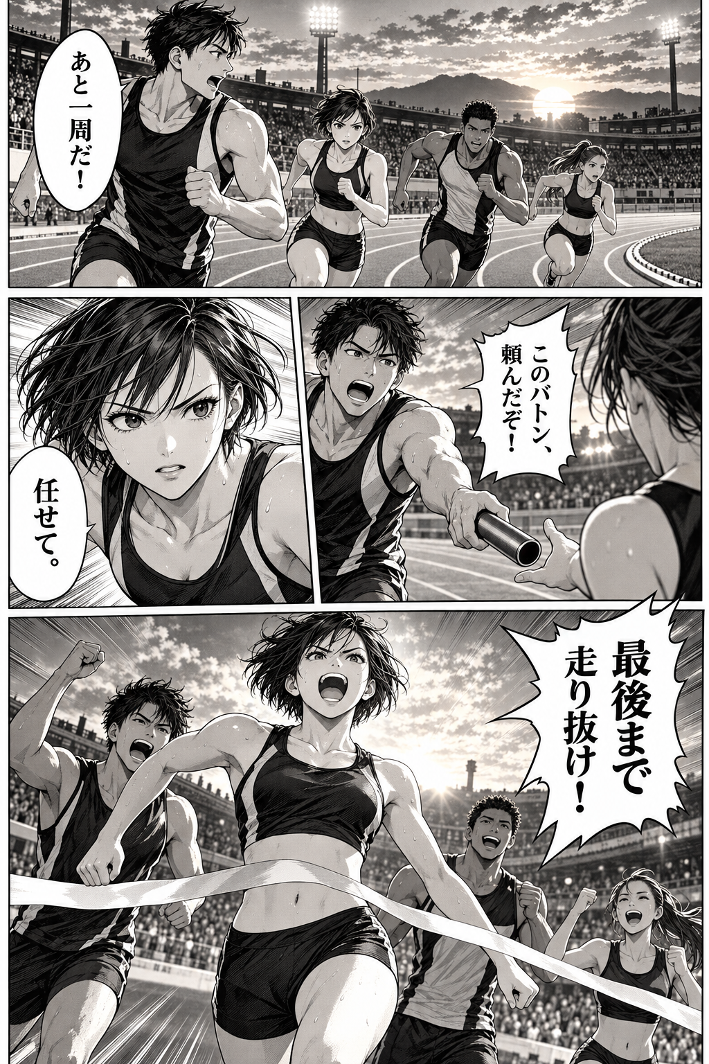 Original Japanese manga page with multiple speech bubbles